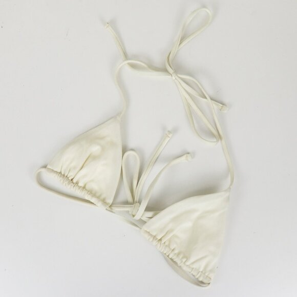 Oneone‎ Ariel Top Ivory Small String Bikini Iridescent White Triangle Strappy - Picture 2 of 5